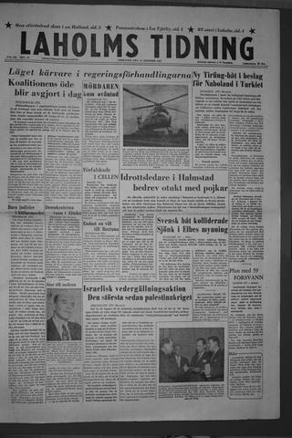 Förstasidan, Fredag 12 oktober 1956