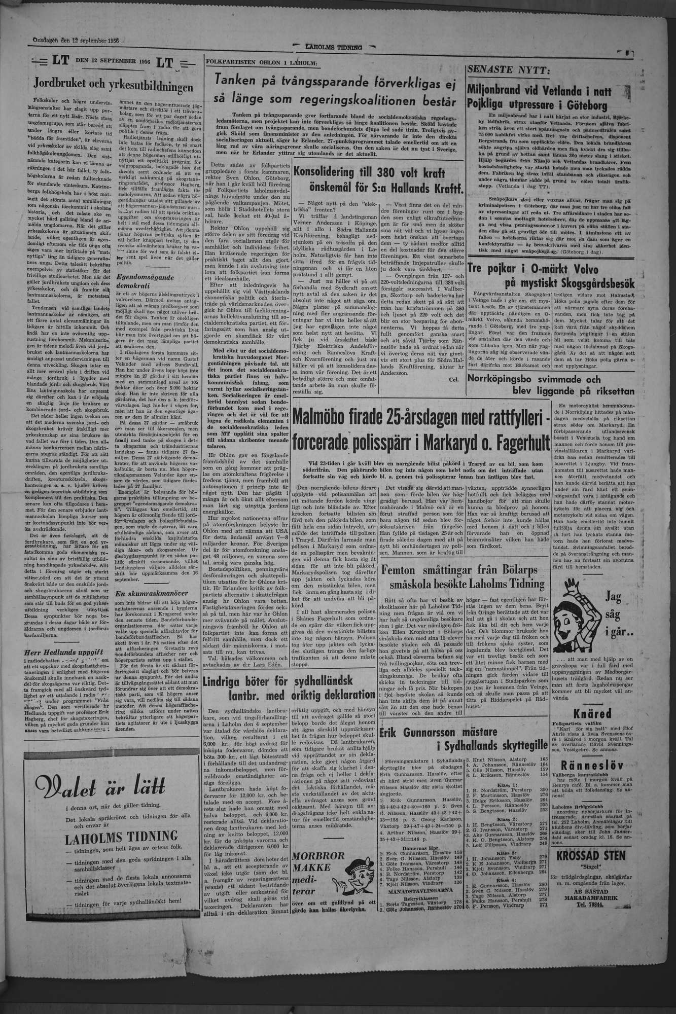 Laholms Tidning Onsdag 12 september 1956, sida 3
