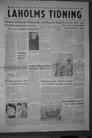 Förstasidan, Fredag 13 april 1956
