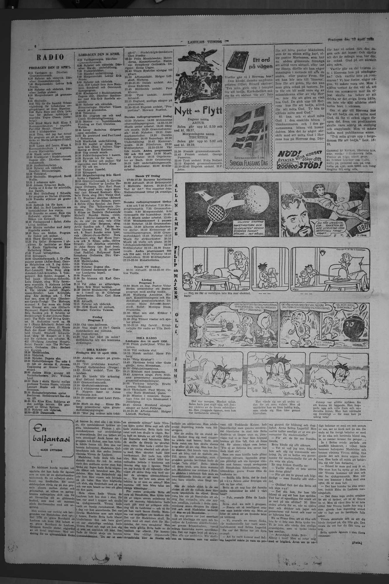Laholms Tidning Fredag 13 april 1956, sida 6