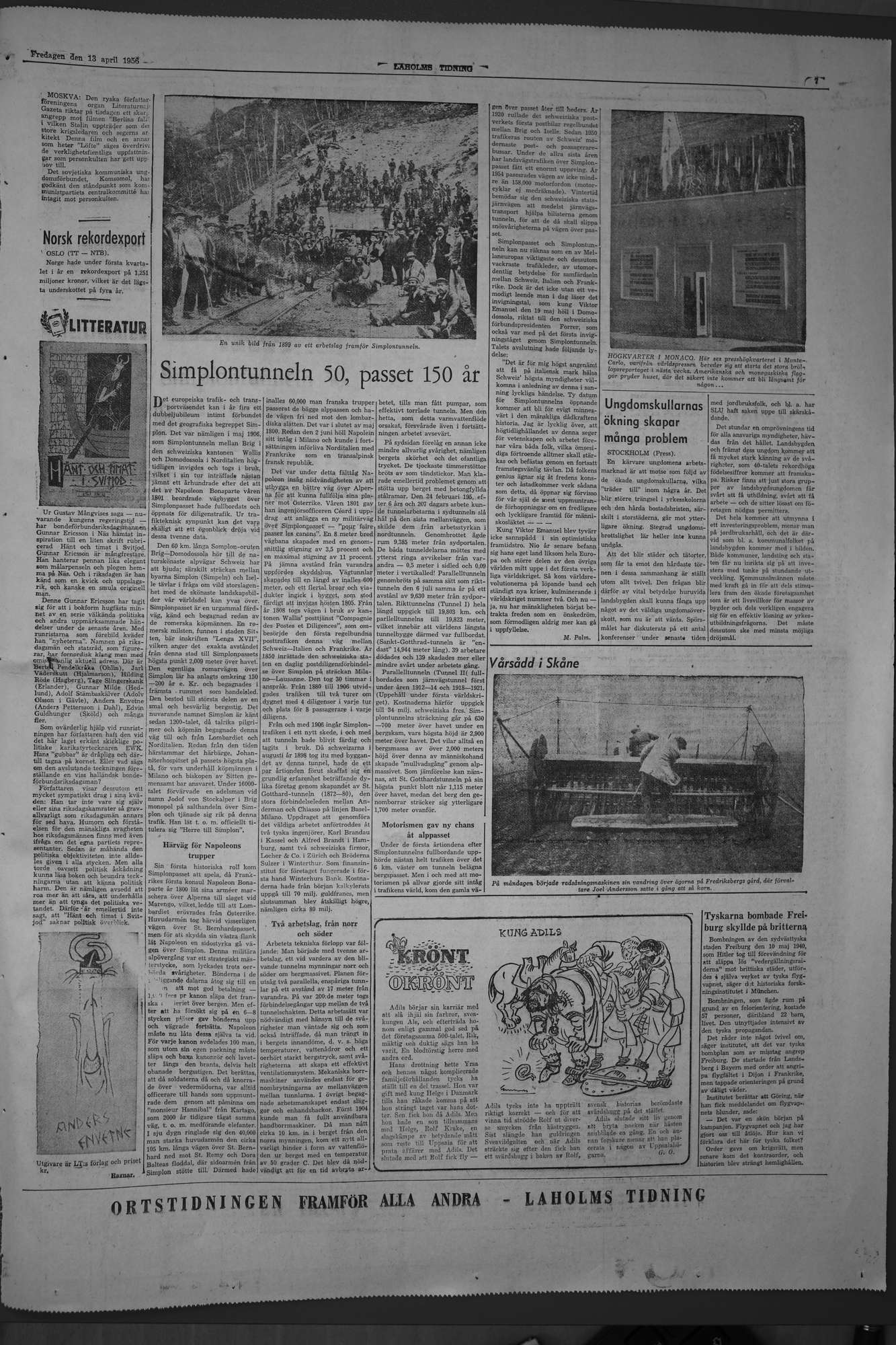 Laholms Tidning Fredag 13 april 1956, sida 7