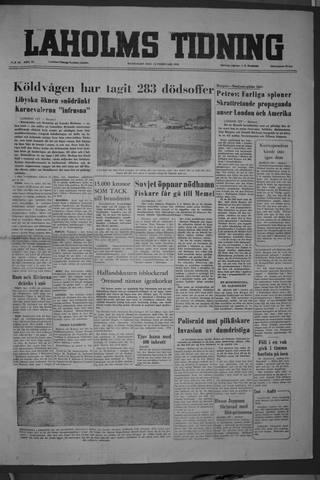 Förstasidan, Måndag 13 februari 1956