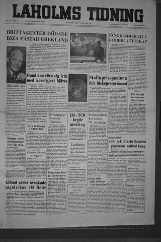 Förstasidan, Fredag 13 januari 1956