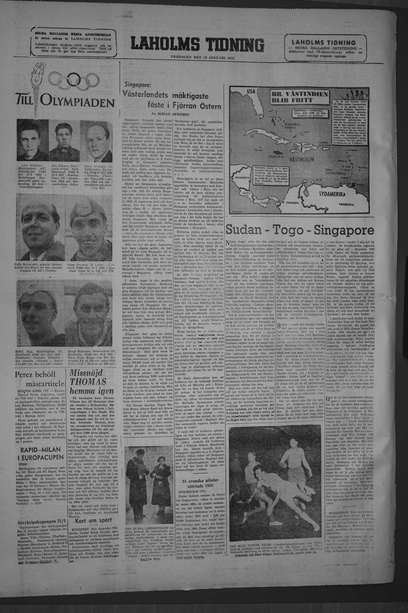 Laholms Tidning Fredag 13 januari 1956, sida 8