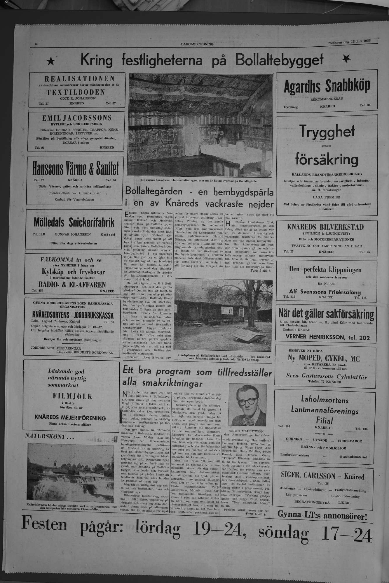 Laholms Tidning Fredag 13 juli 1956, sida 4