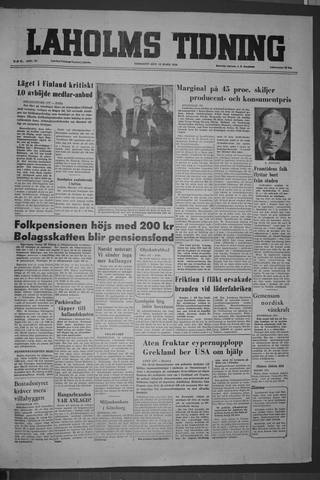 Förstasidan, Tisdag 13 mars 1956