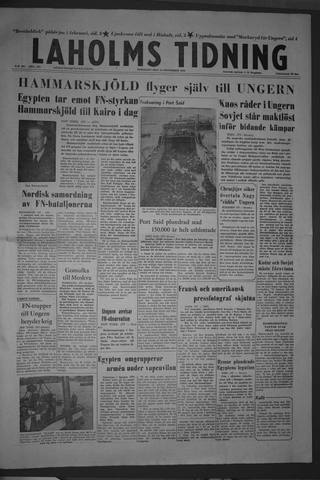 Förstasidan, Tisdag 13 november 1956