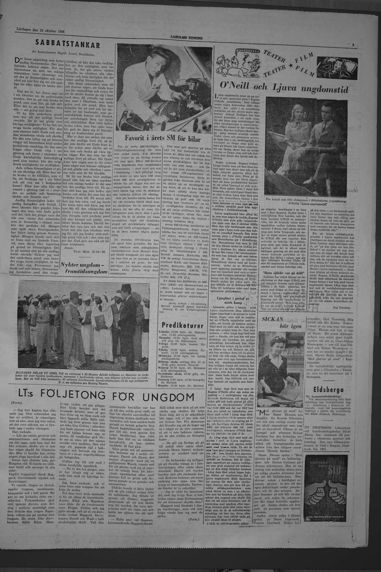 Laholms Tidning Lördag 13 oktober 1956, sida 5
