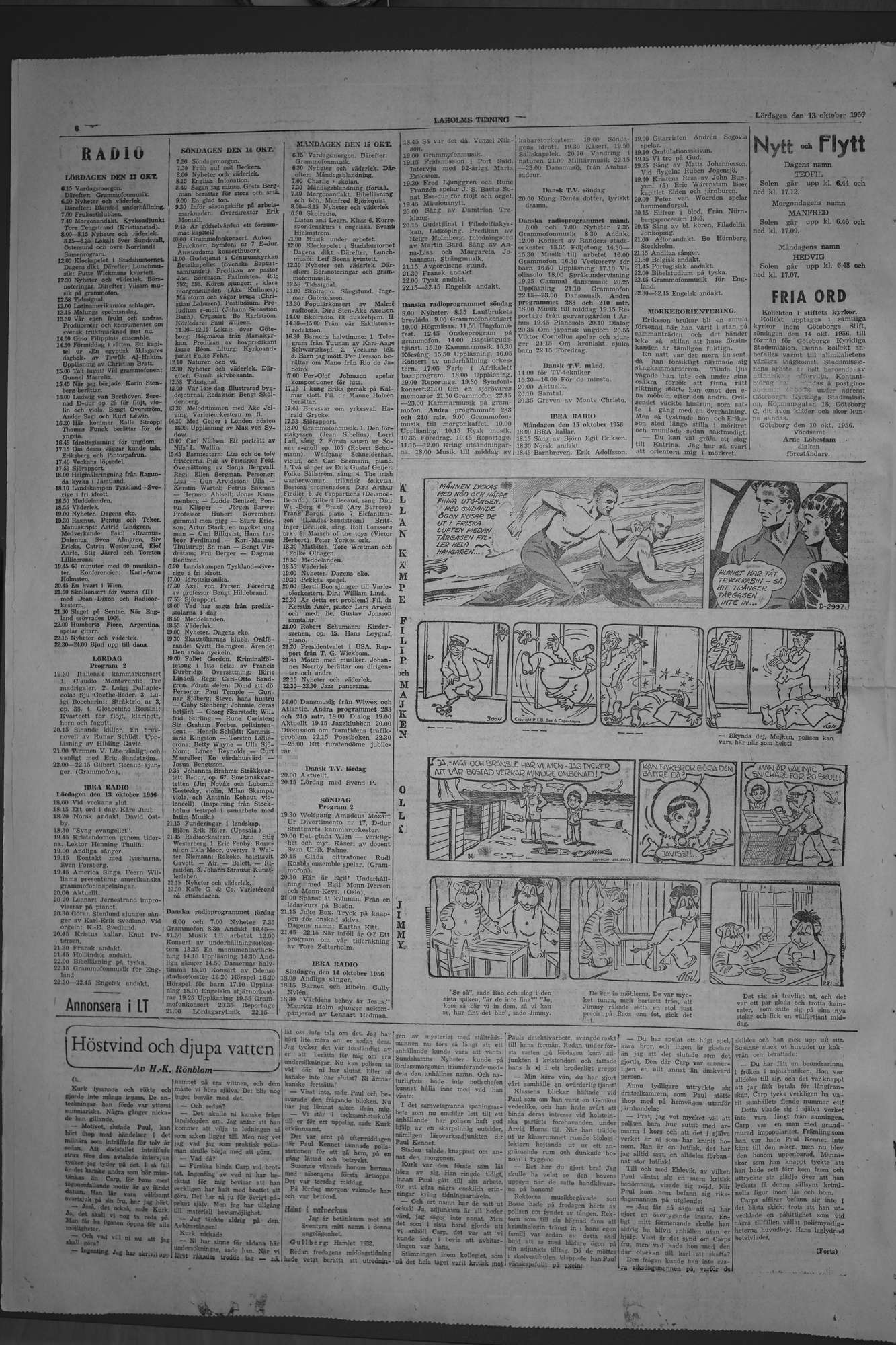 Laholms Tidning Lördag 13 oktober 1956, sida 6
