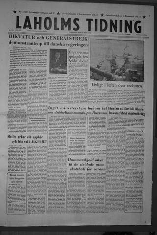 Förstasidan, Lördag 14 april 1956