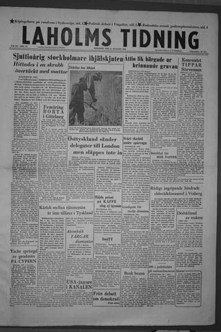 Förstasidan, Tisdag 14 augusti 1956