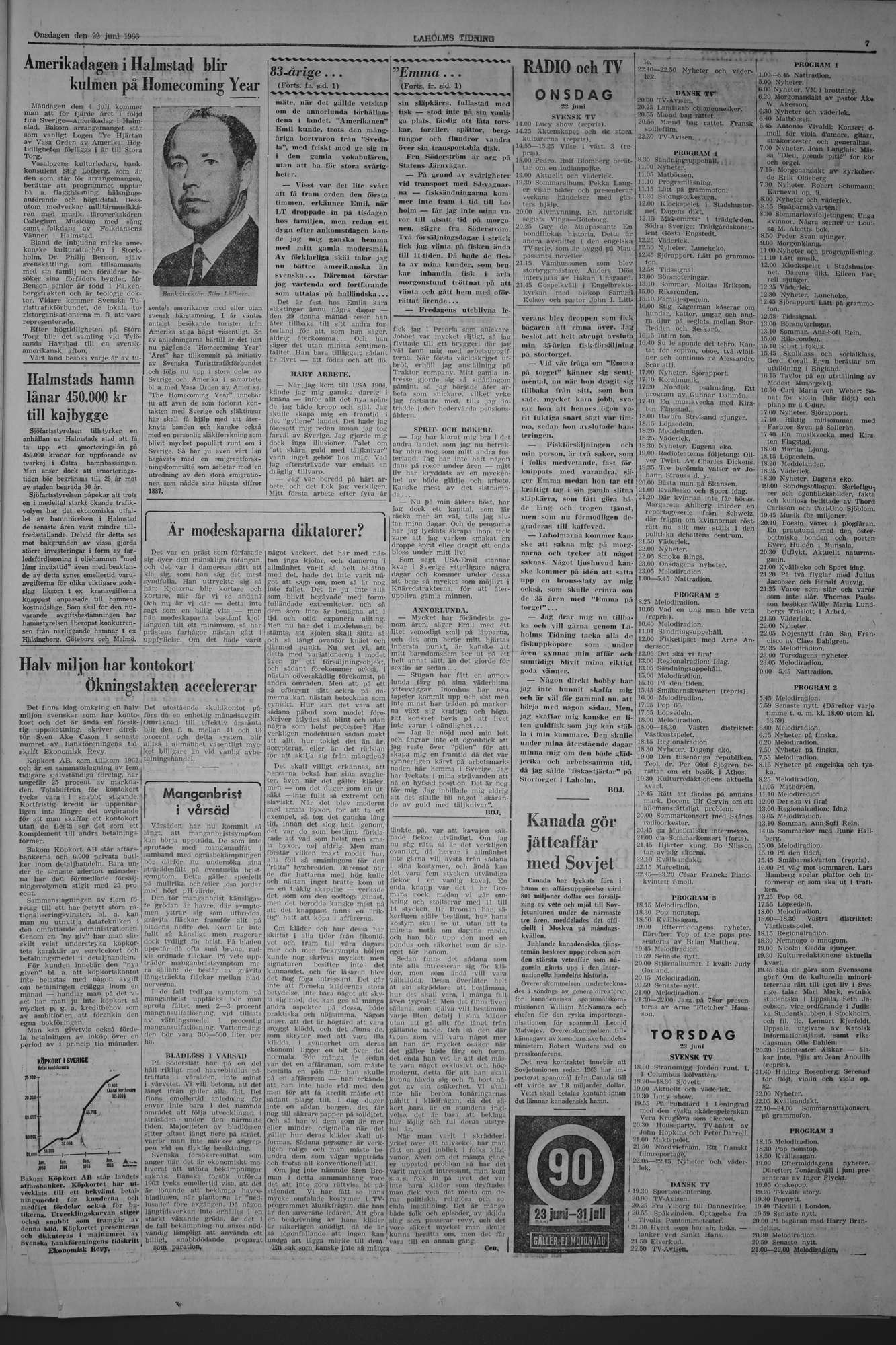 Laholms Tidning Onsdag 22 juni 1966, sida 7