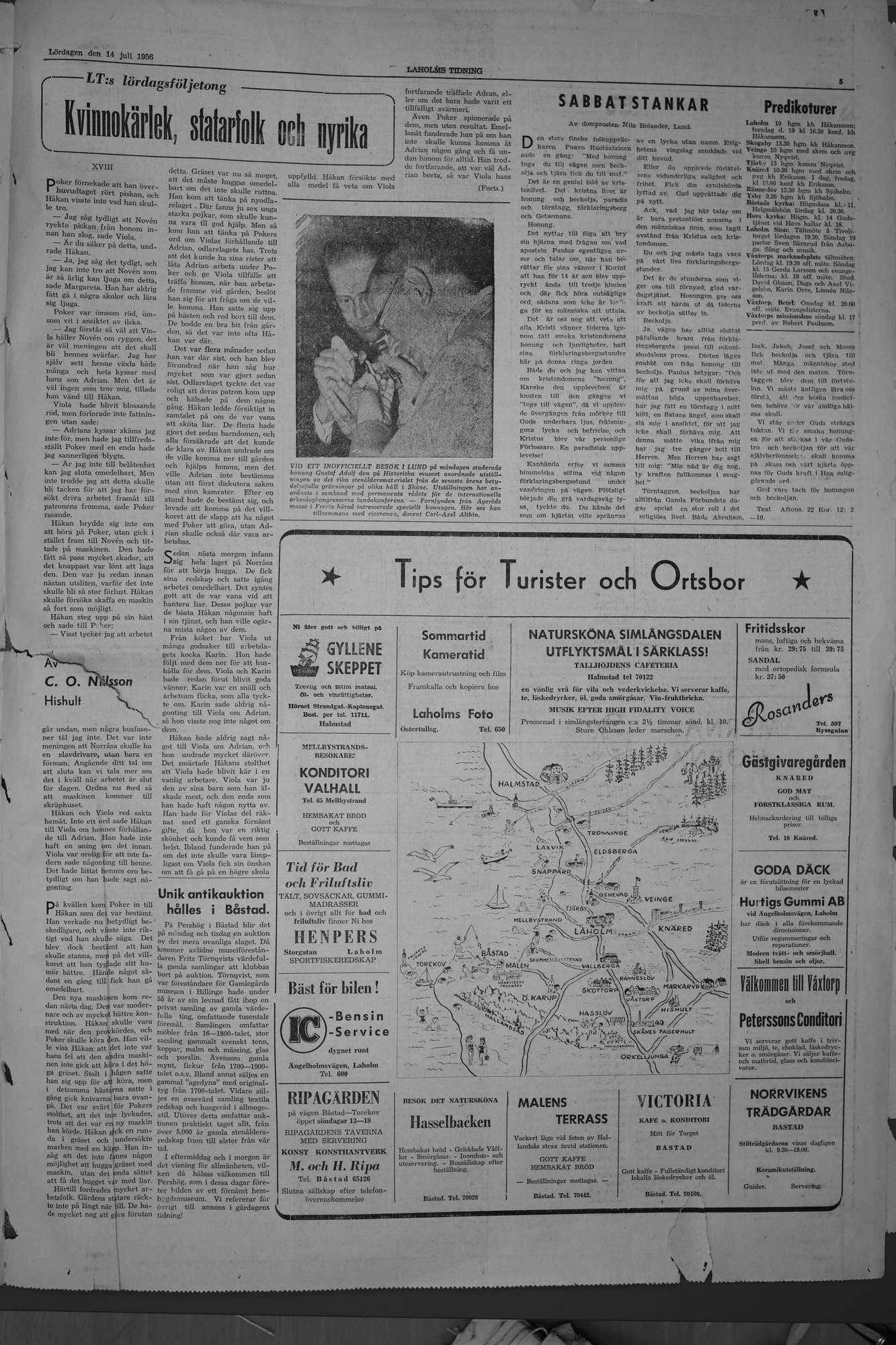 Laholms Tidning Lördag 14 juli 1956, sida 5