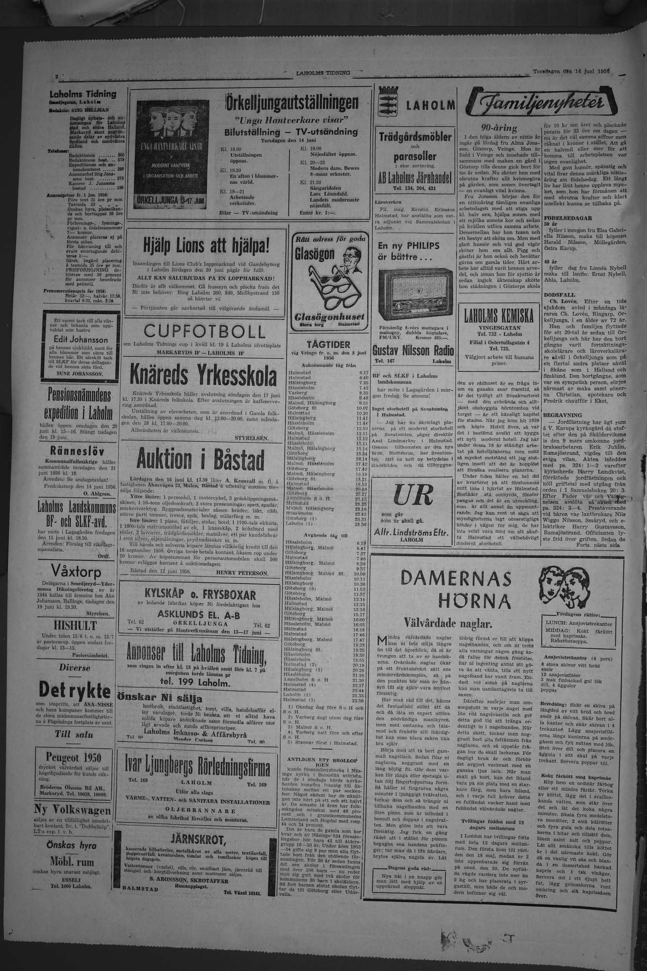 Laholms Tidning Torsdag 14 juni 1956, sida 2