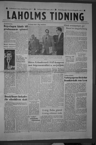 Förstasidan, Måndag 14 maj 1956