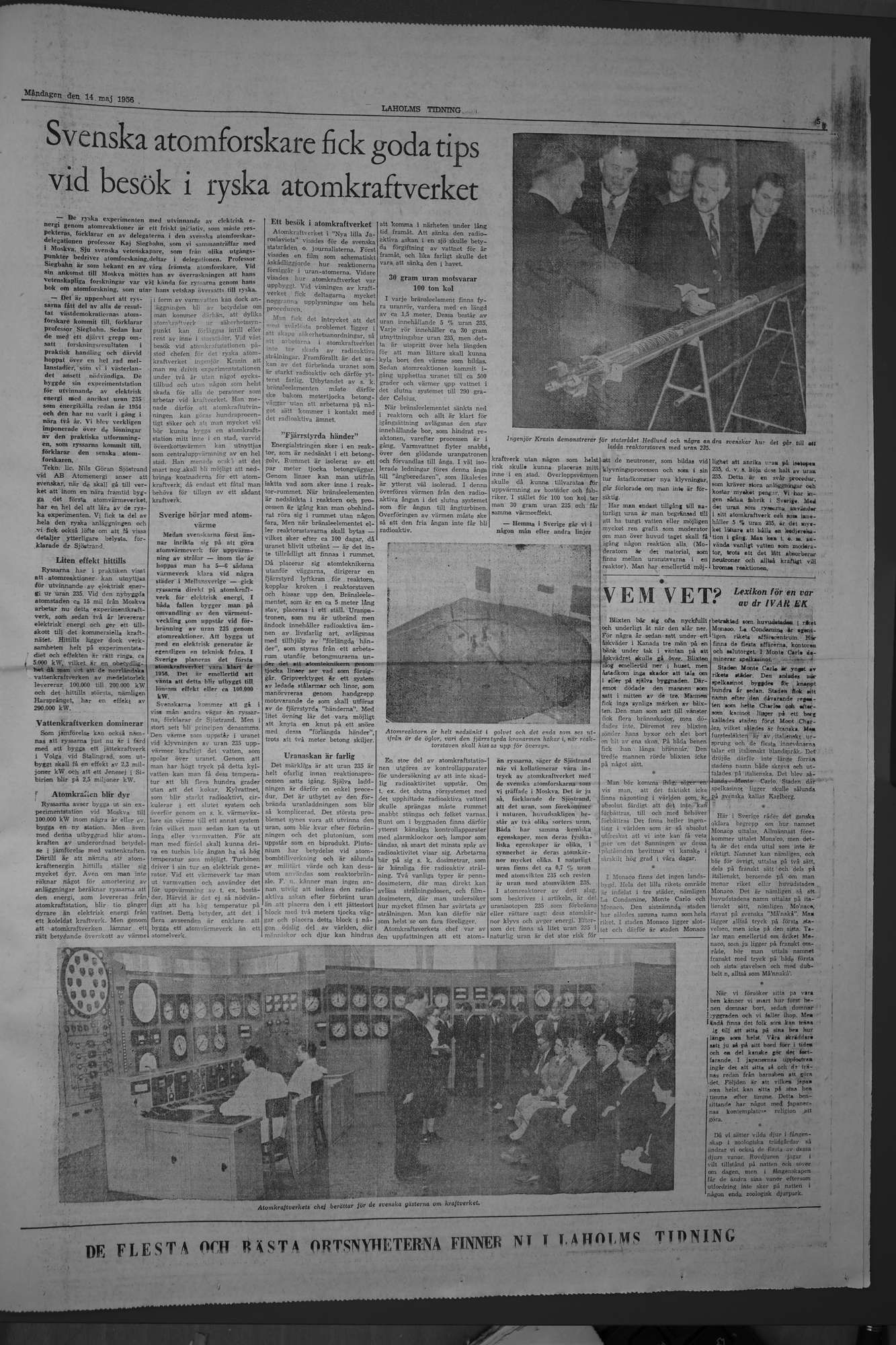 Laholms Tidning Måndag 14 maj 1956, sida 5