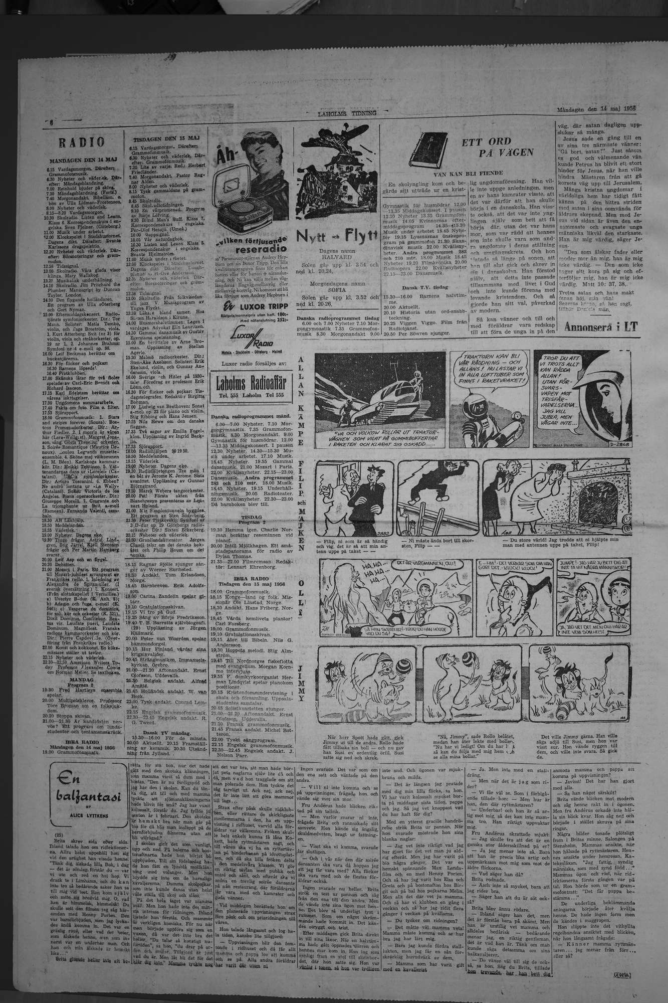 Laholms Tidning Måndag 14 maj 1956, sida 6