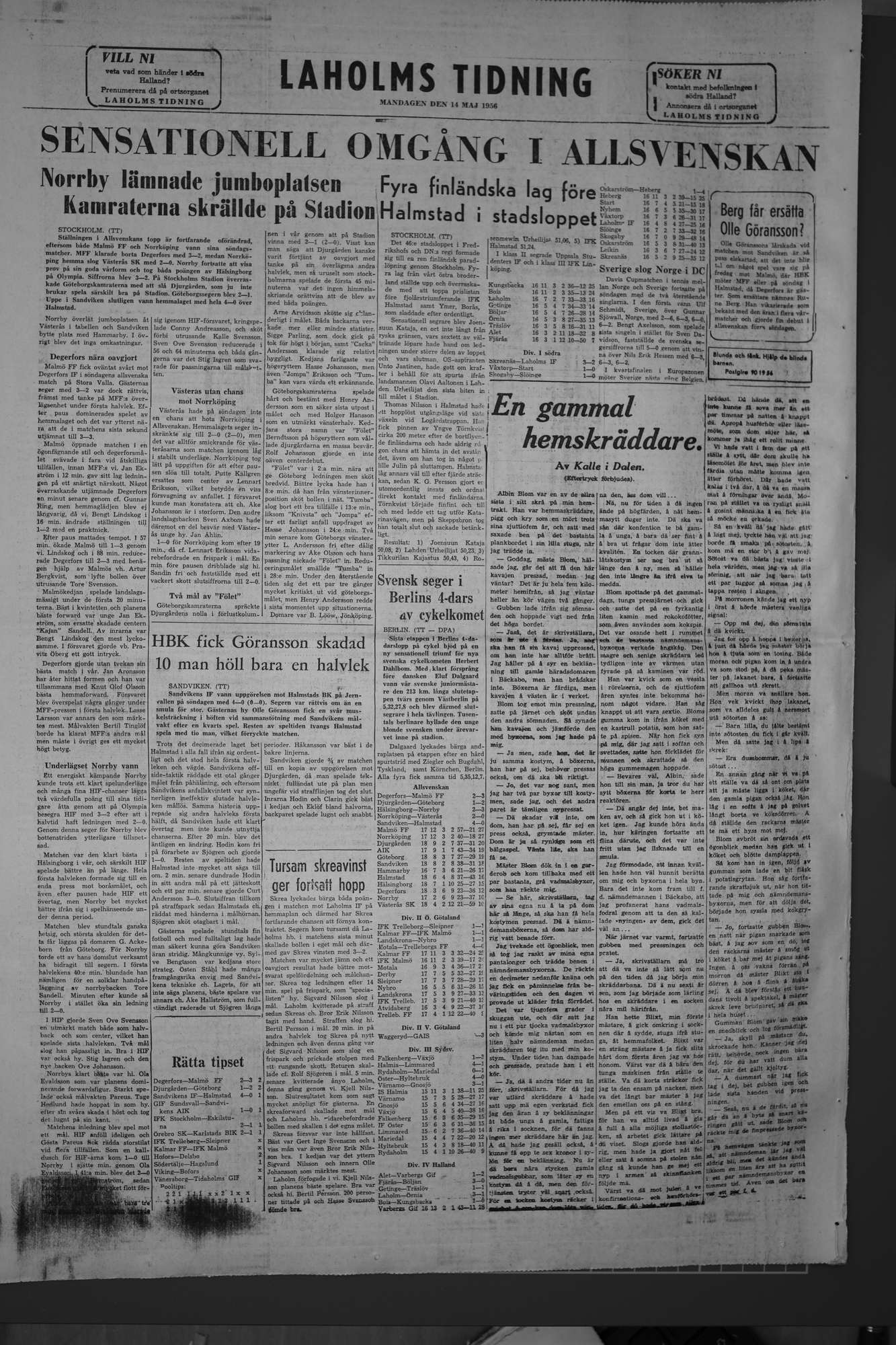 Laholms Tidning Måndag 14 maj 1956, sida 8