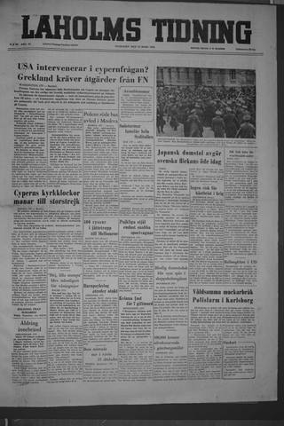 Förstasidan, Onsdag 14 mars 1956