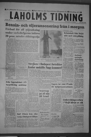 Förstasidan, Onsdag 14 november 1956