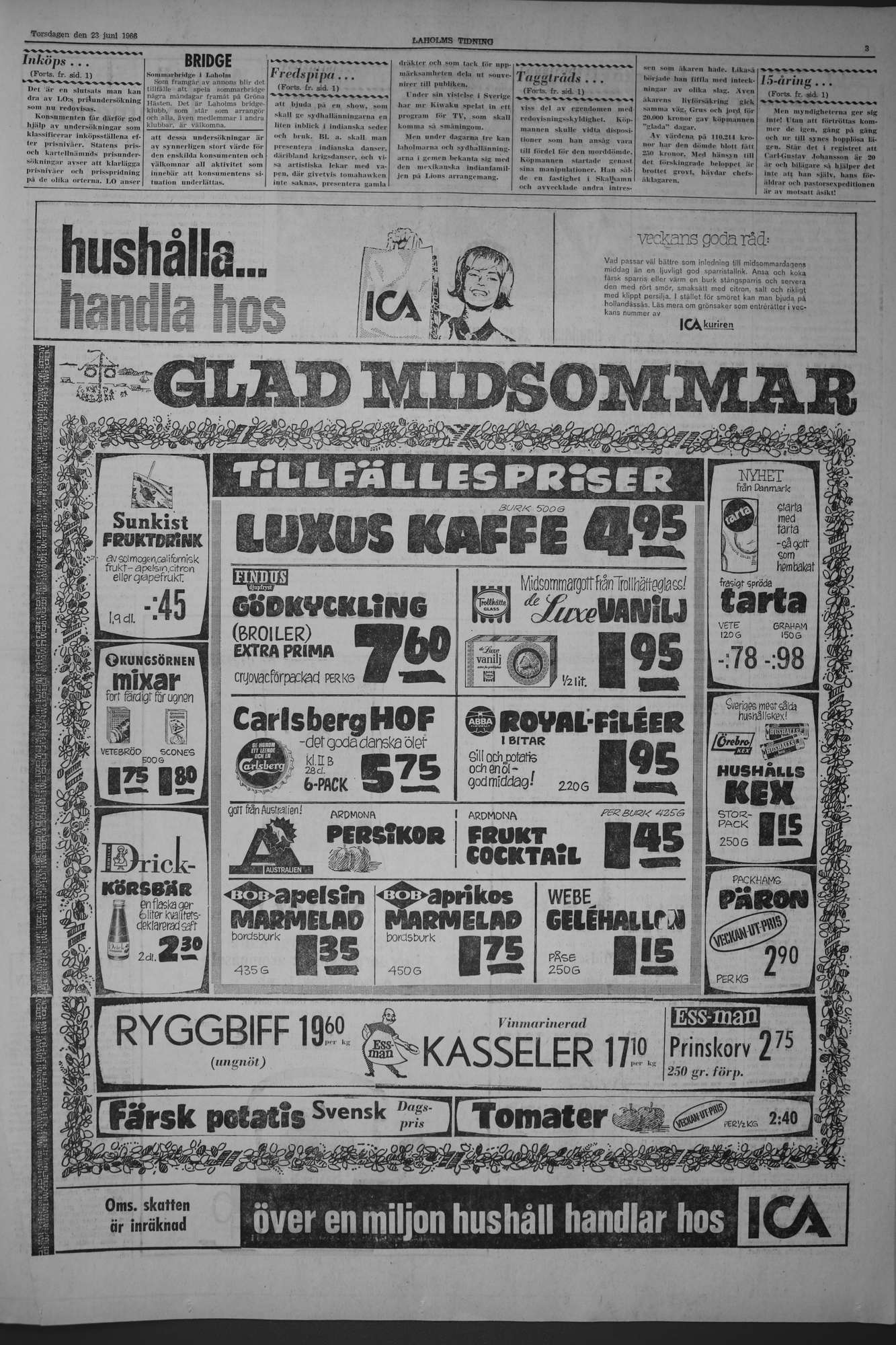 Laholms Tidning Torsdag 23 juni 1966, sida 3