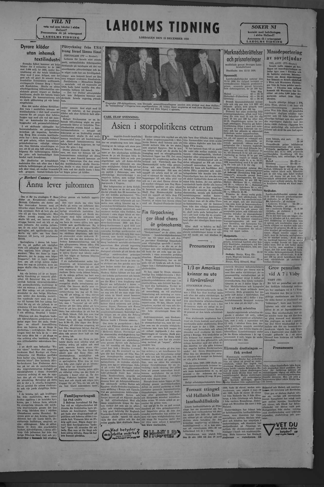 Laholms Tidning Lördag 15 december 1956, sida 8