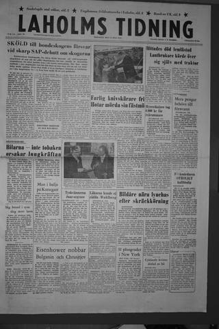Förstasidan, Tisdag 15 maj 1956