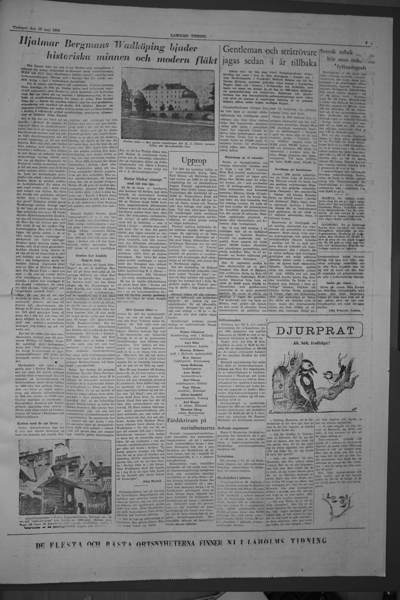 Laholms Tidning Tisdag 15 maj 1956, sida 5