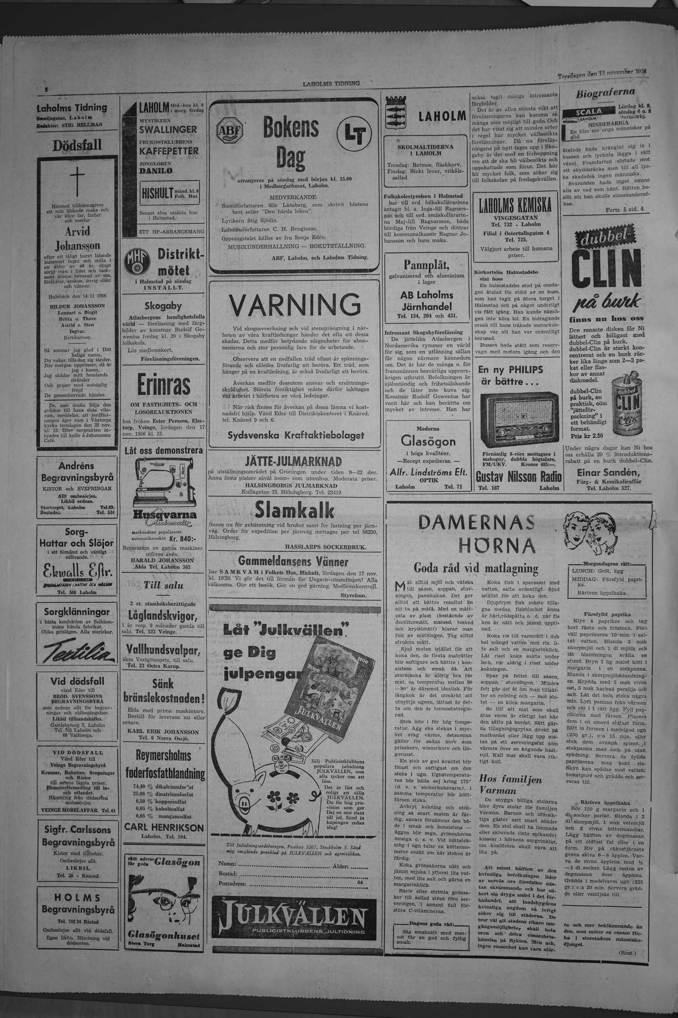 Laholms Tidning Torsdag 15 november 1956, sida 2