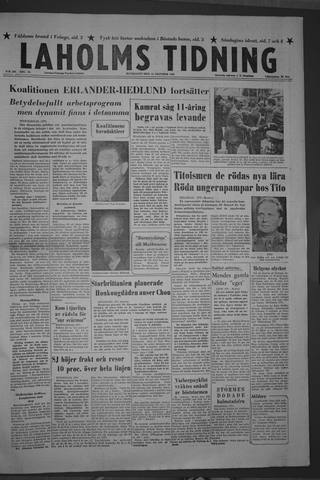 Förstasidan, Måndag 15 oktober 1956