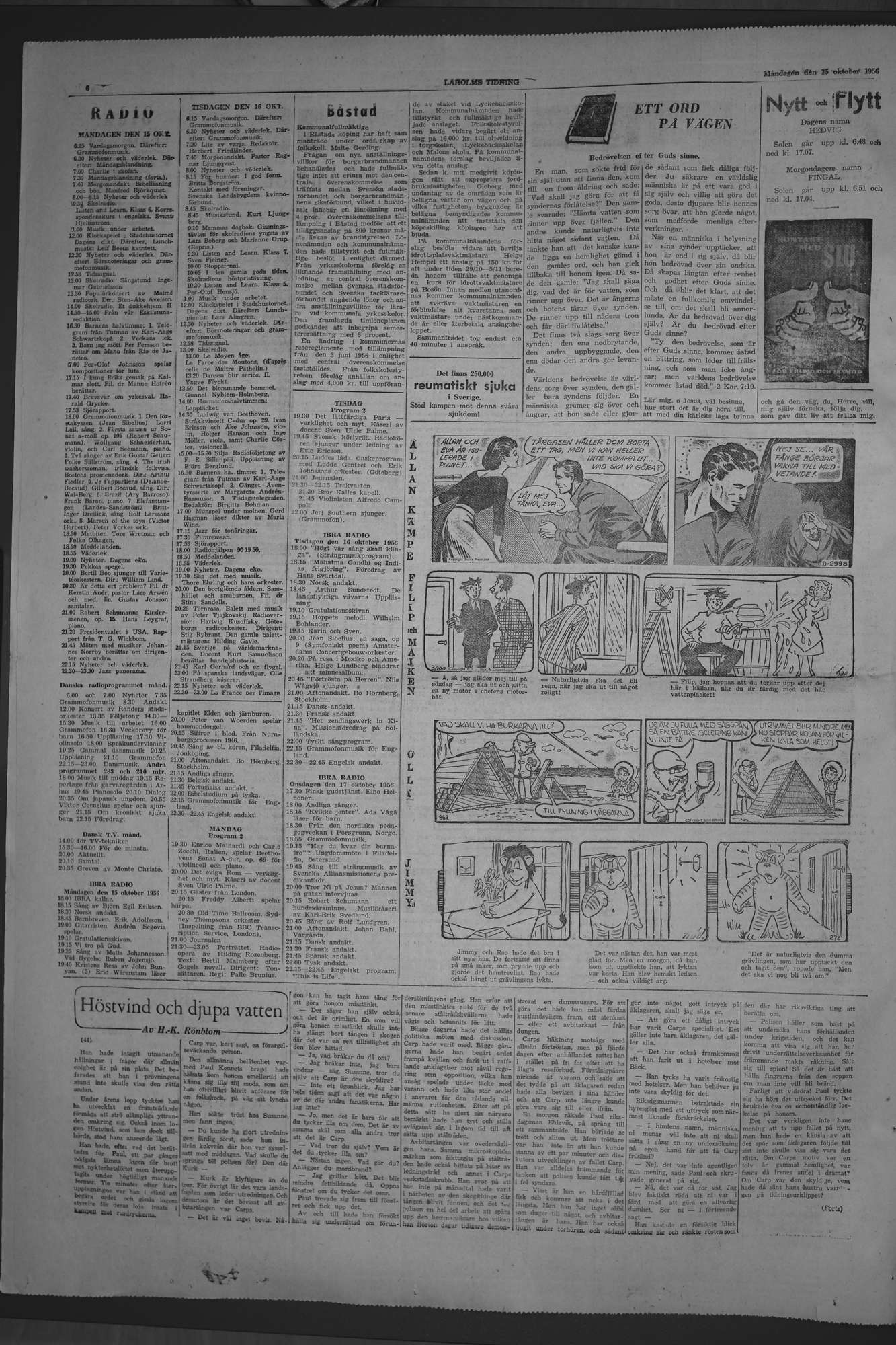 Laholms Tidning Måndag 15 oktober 1956, sida 6