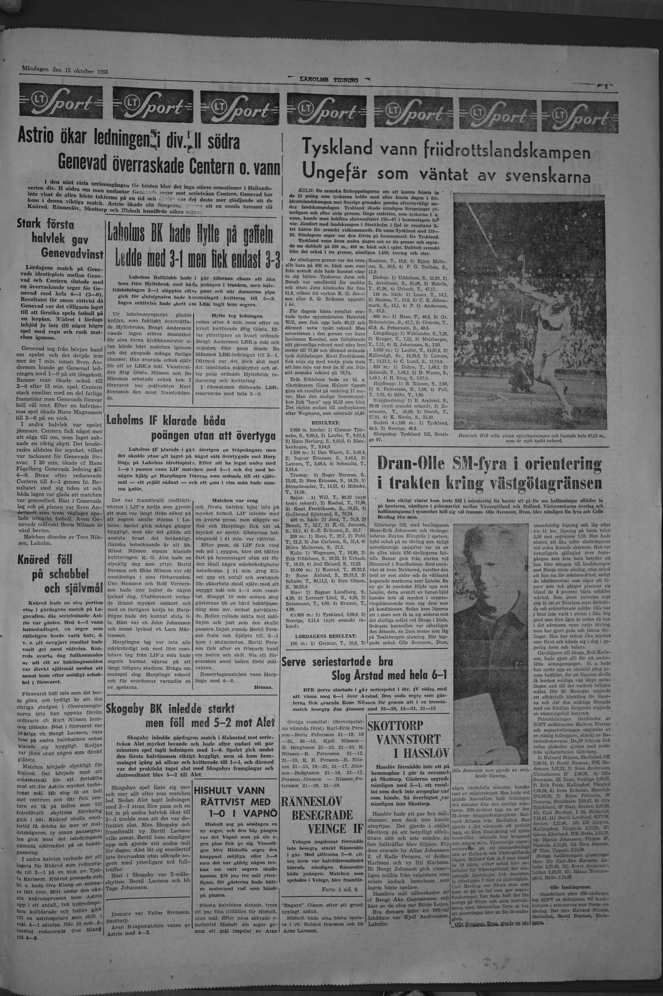 Laholms Tidning Måndag 15 oktober 1956, sida 7