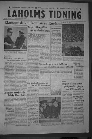 Förstasidan, Måndag 16 april 1956