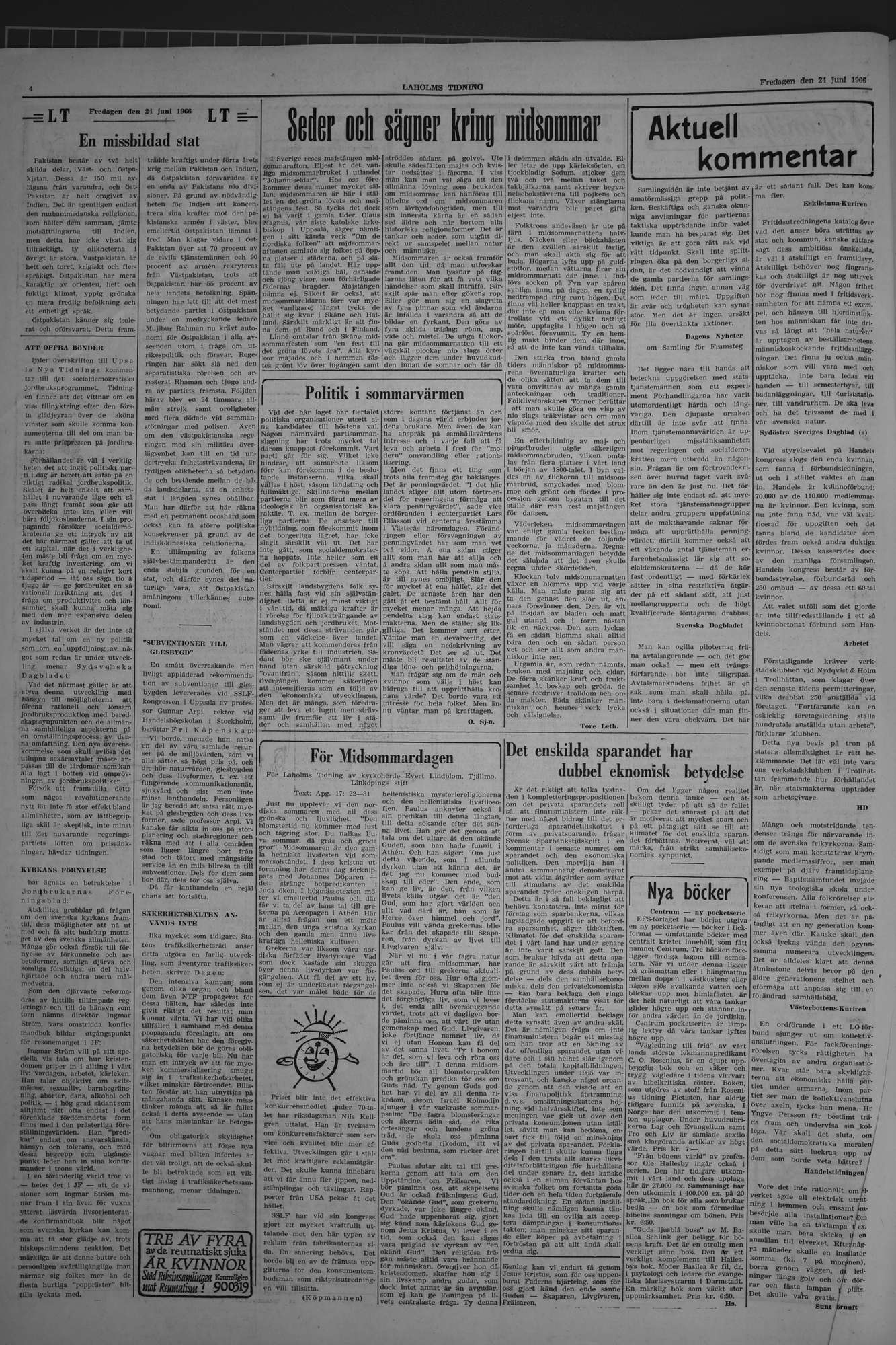 Laholms Tidning Fredag 24 juni 1966, sida 4