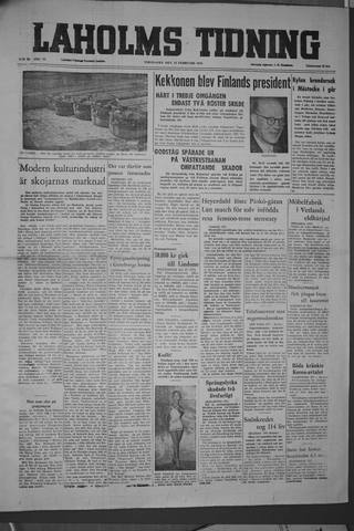 Förstasidan, Torsdag 16 februari 1956