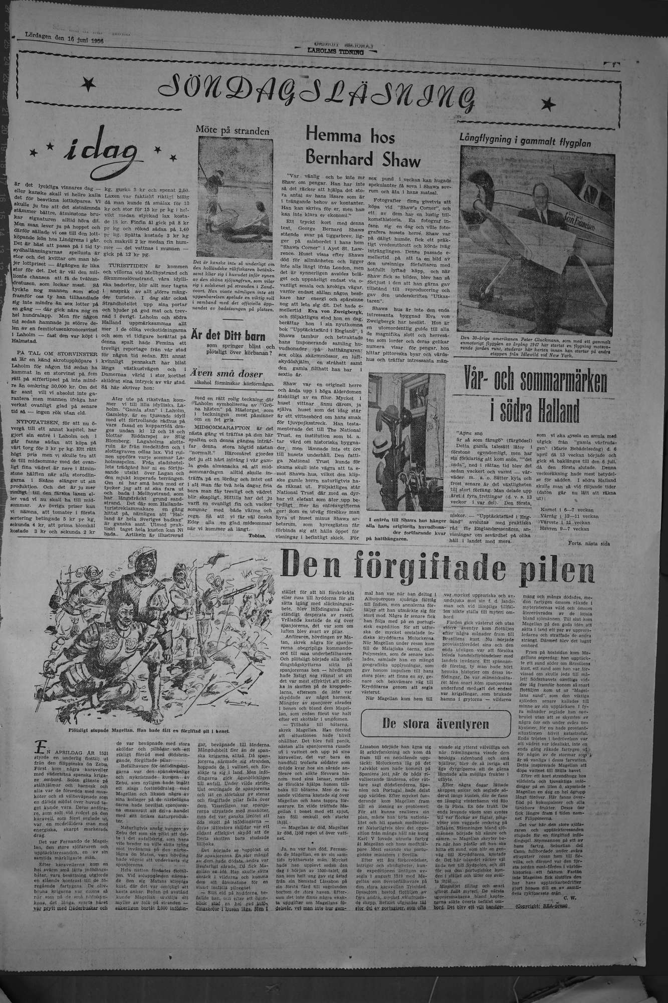 Laholms Tidning Lördag 16 juni 1956, sida 7