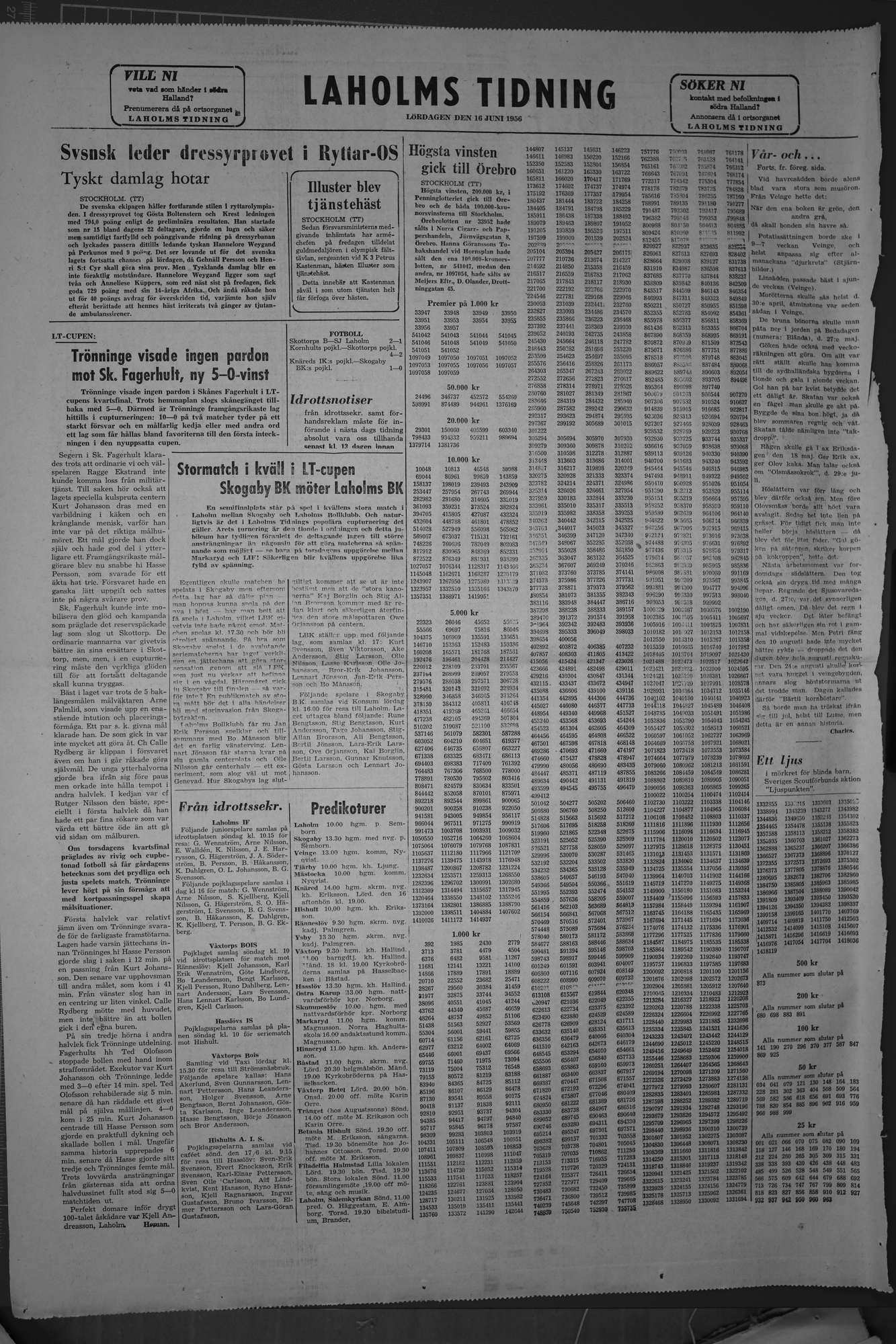 Laholms Tidning Lördag 16 juni 1956, sida 8