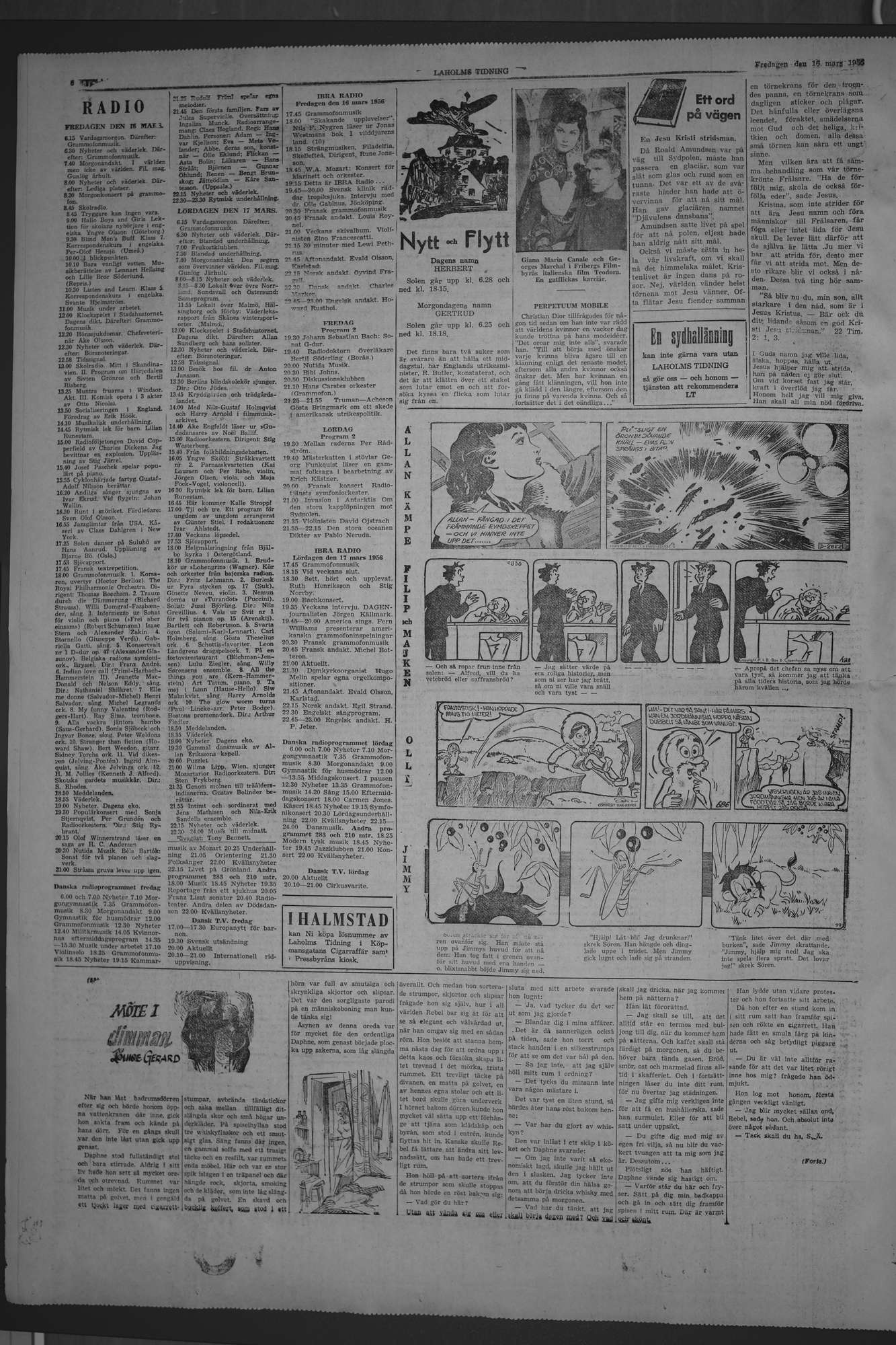 Laholms Tidning Fredag 16 mars 1956, sida 6