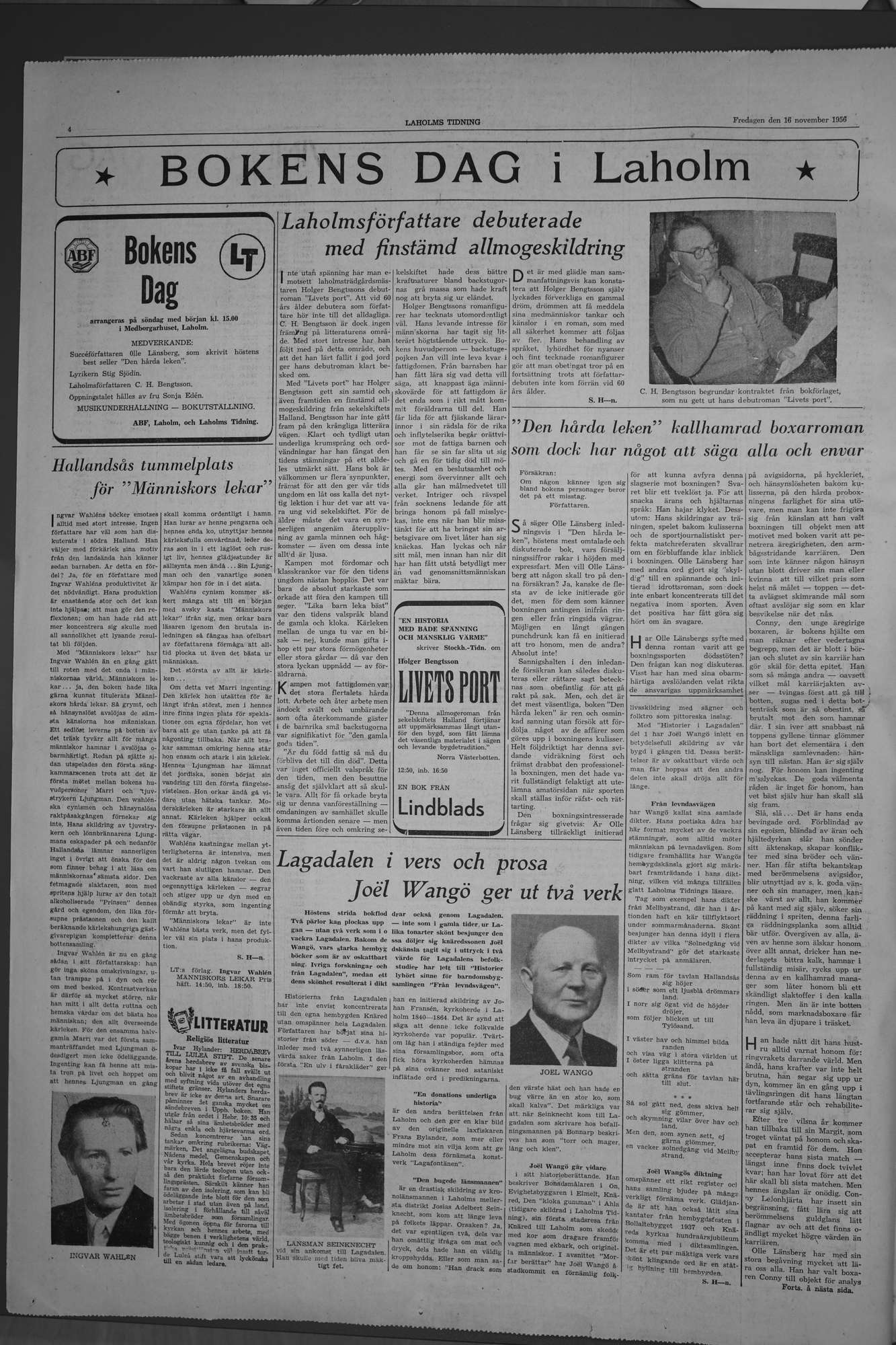 Laholms Tidning Fredag 16 november 1956, sida 4