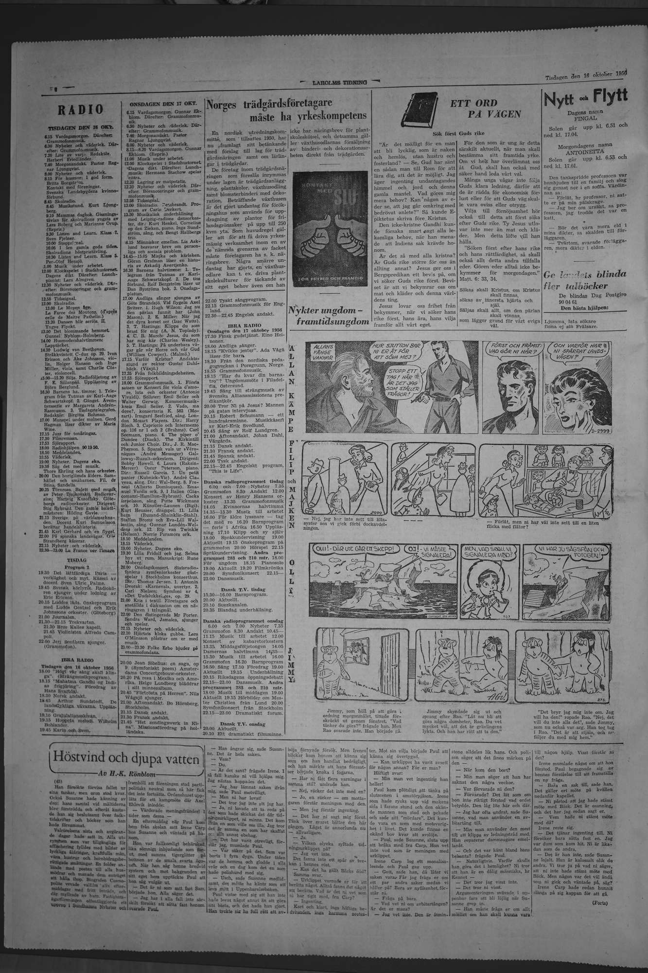 Laholms Tidning Tisdag 16 oktober 1956, sida 6