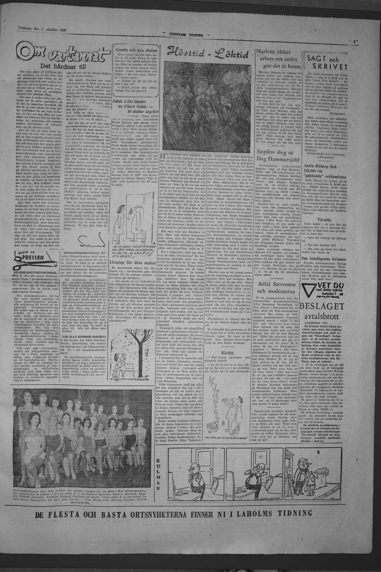 Laholms Tidning Tisdag 16 oktober 1956, sida 7