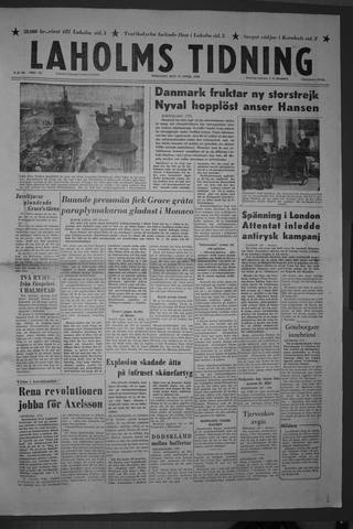 Förstasidan, Tisdag 17 april 1956