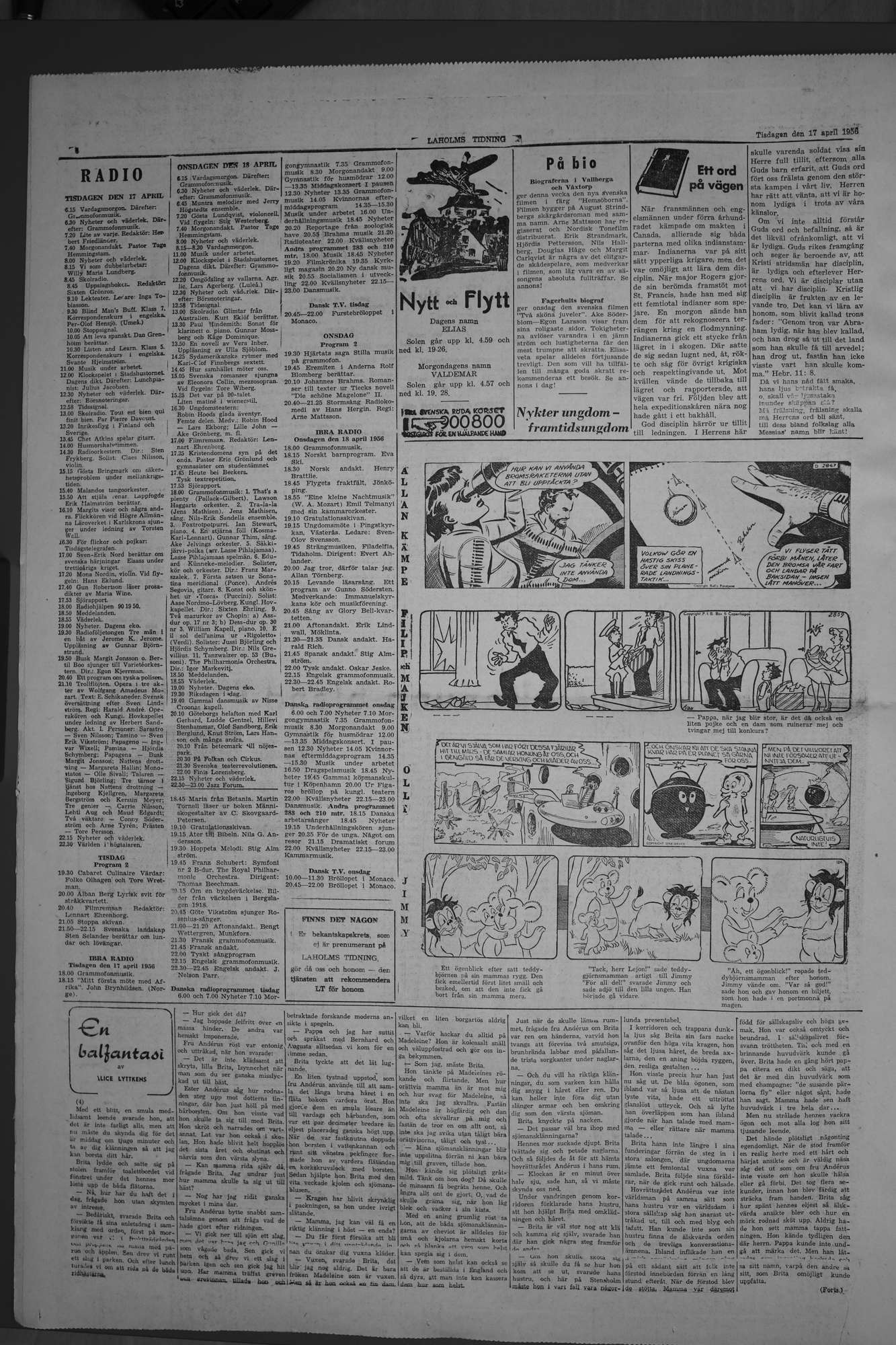 Laholms Tidning Tisdag 17 april 1956, sida 6