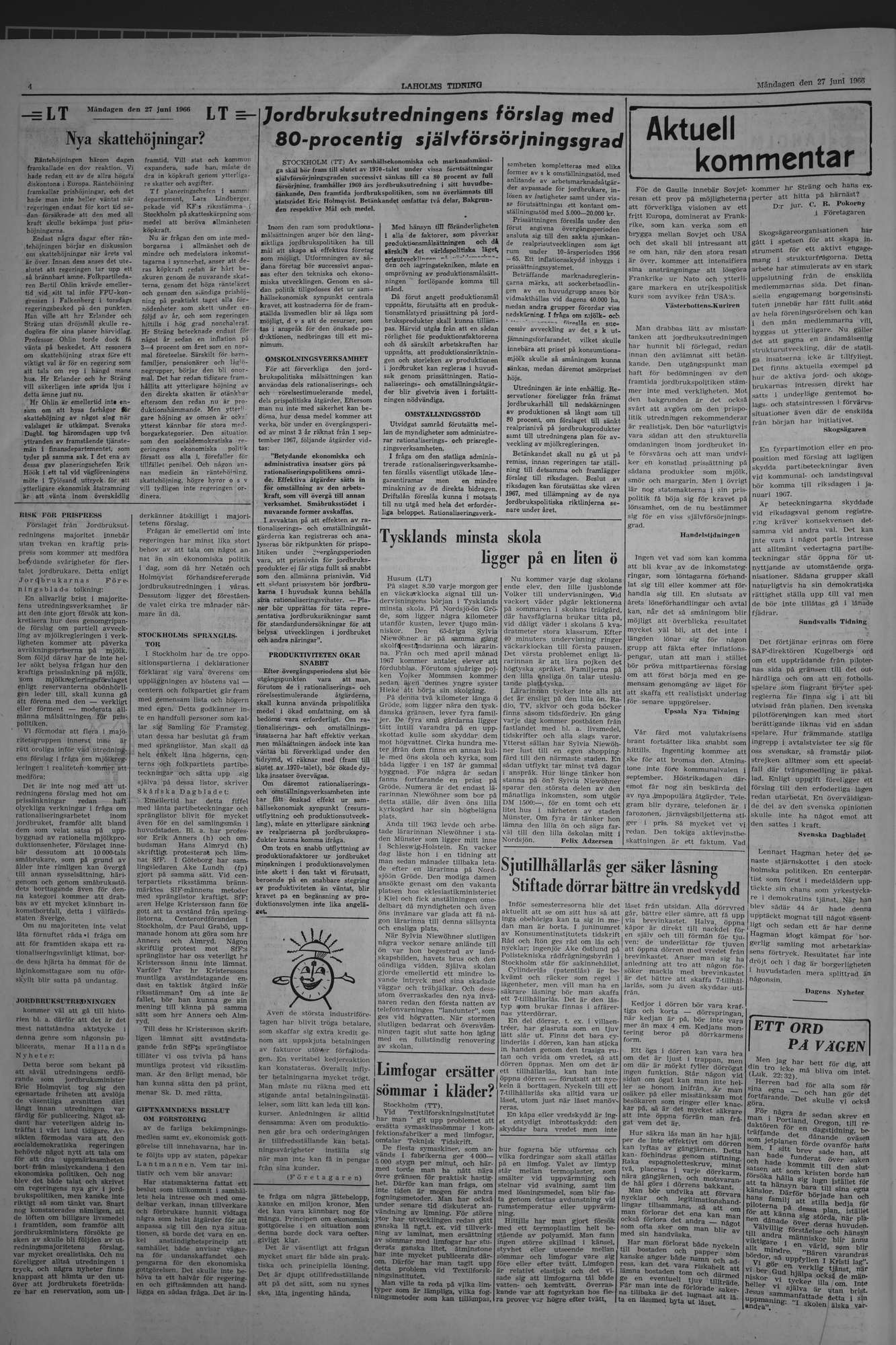 Laholms Tidning Måndag 27 juni 1966, sida 4