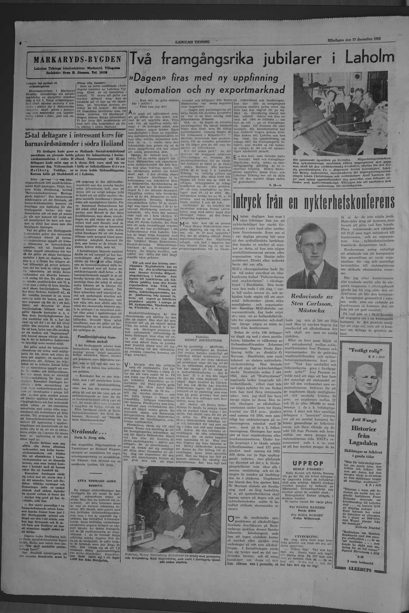 Laholms Tidning Måndag 17 december 1956, sida 4