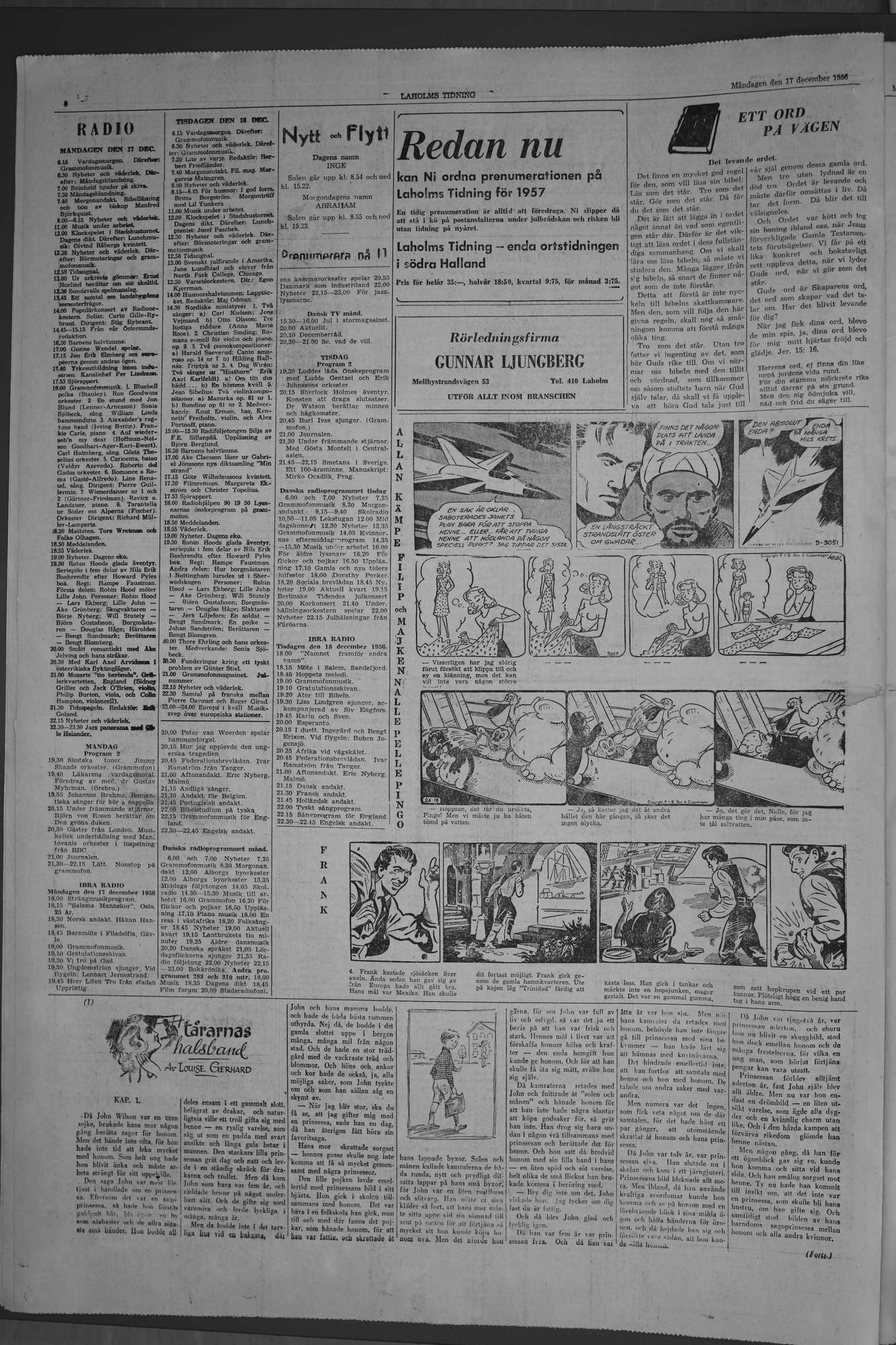 Laholms Tidning Måndag 17 december 1956, sida 6