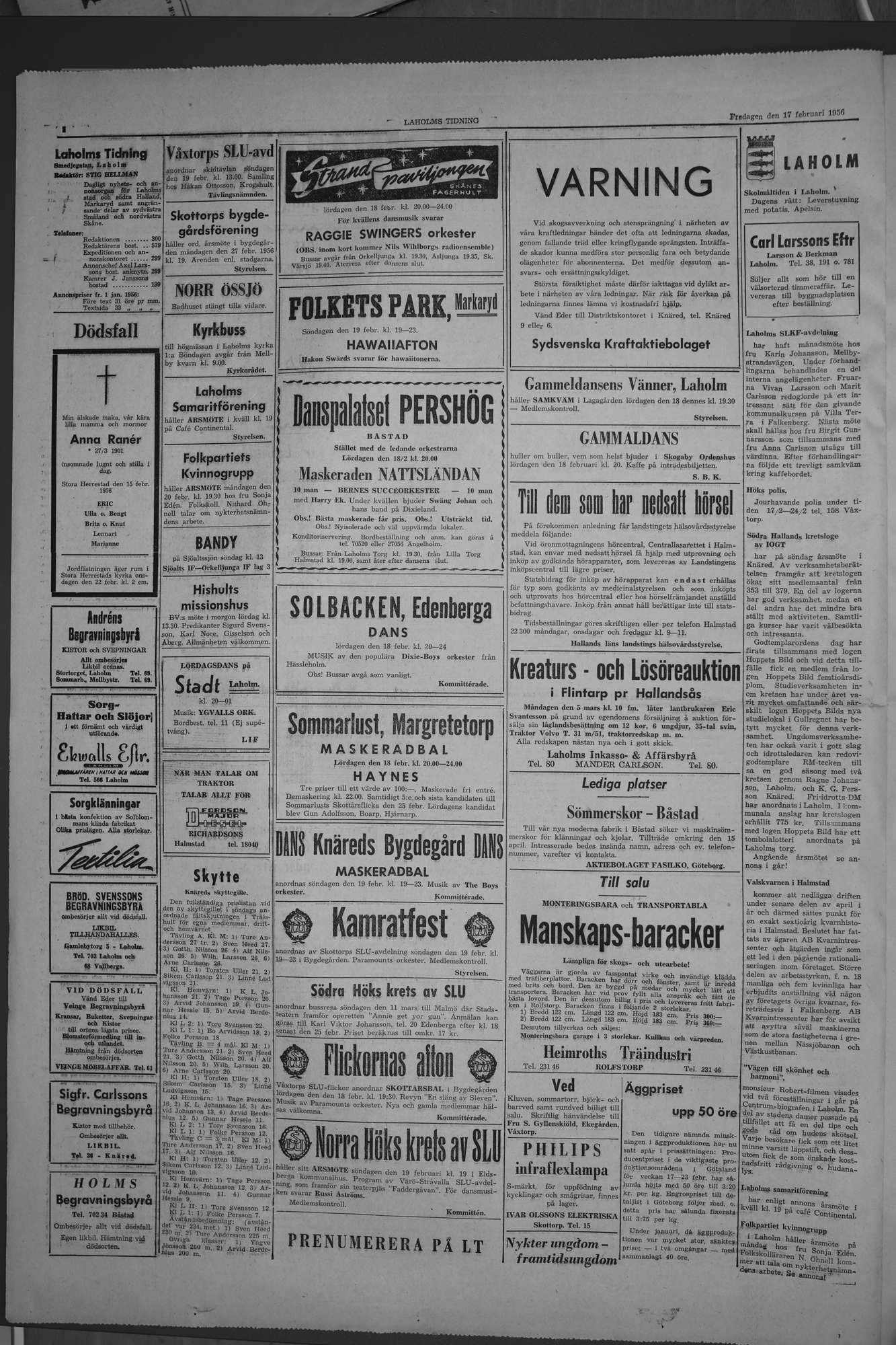 Laholms Tidning Fredag 17 februari 1956, sida 2