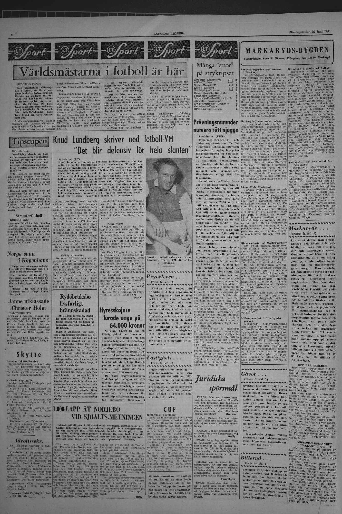 Laholms Tidning Måndag 27 juni 1966, sida 6
