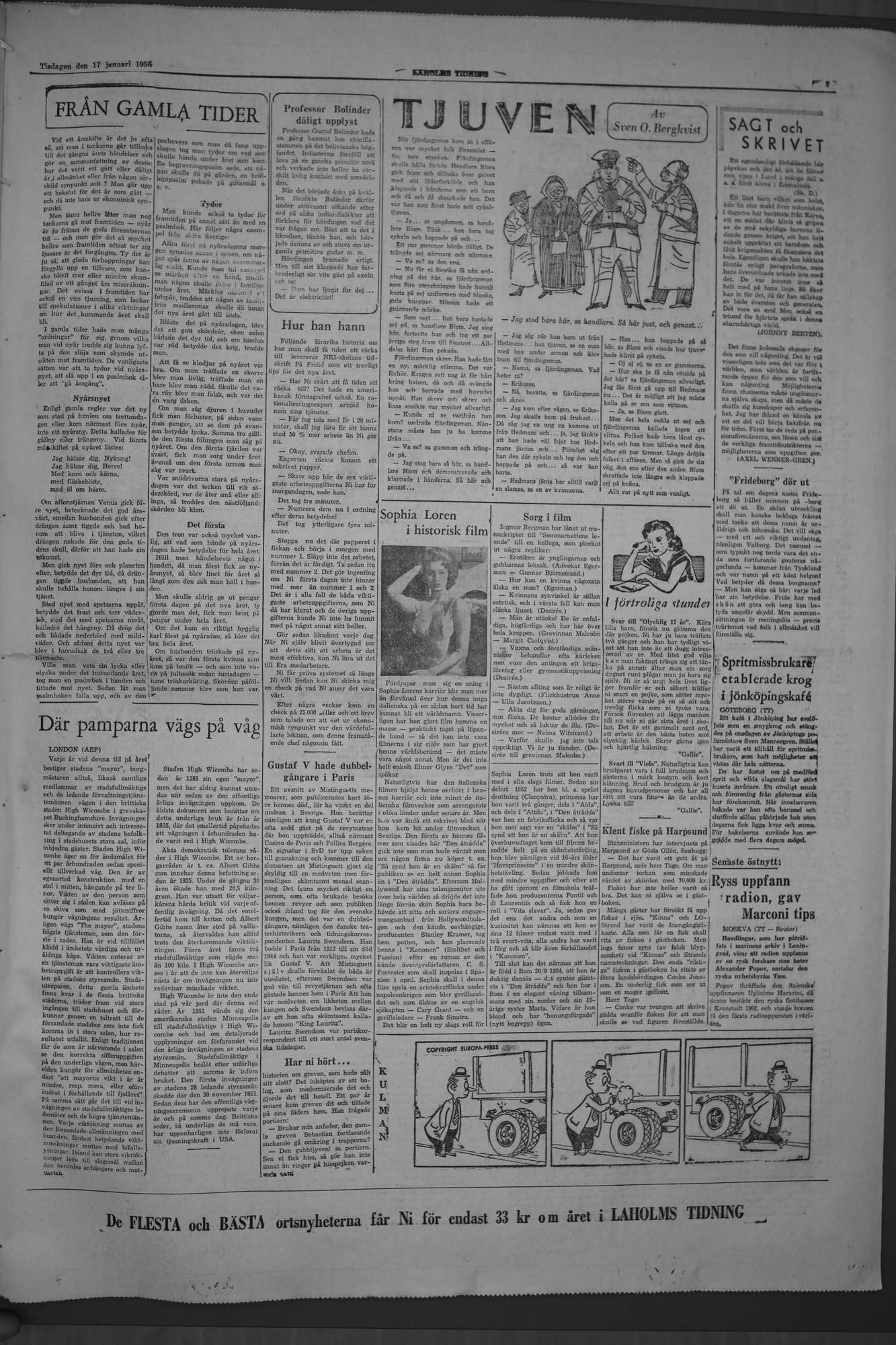 Laholms Tidning Tisdag 17 januari 1956, sida 7