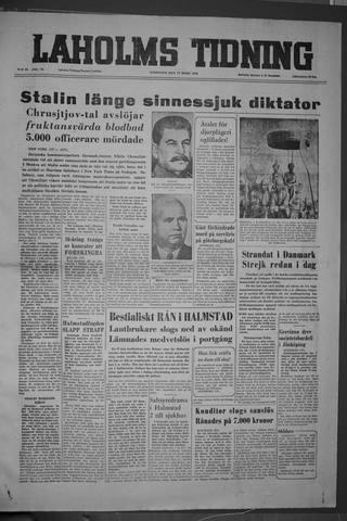 Förstasidan, Lördag 17 mars 1956